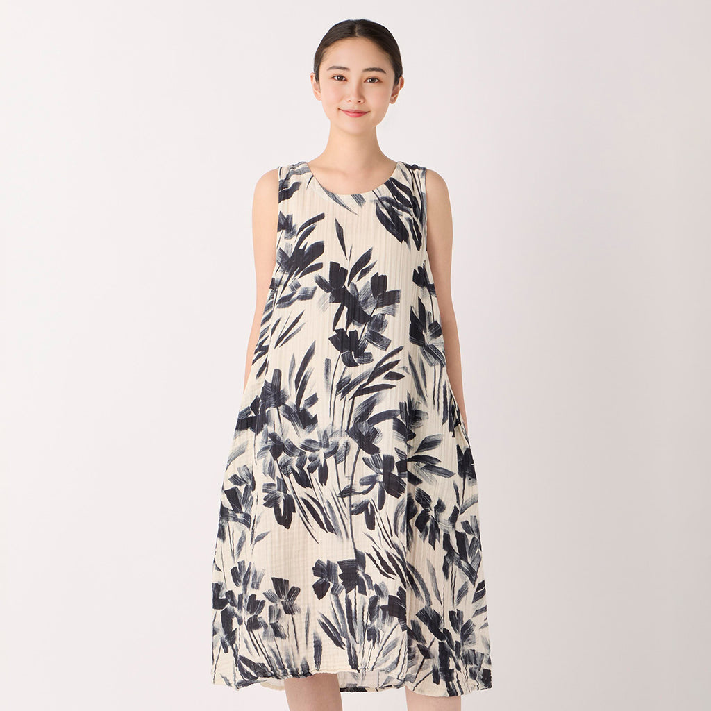Crepe Gauze dress in Light Beige