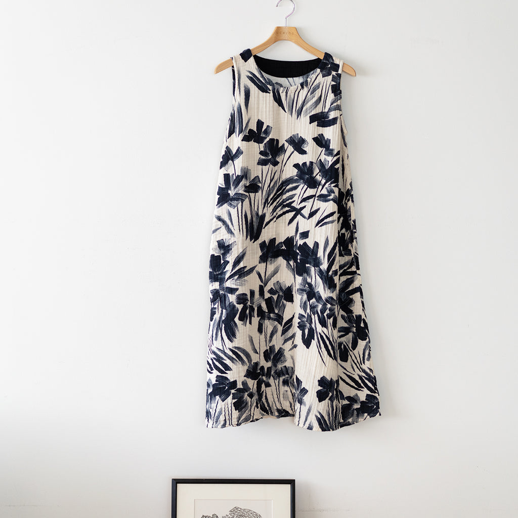 Crepe Gauze dress in Light Beige