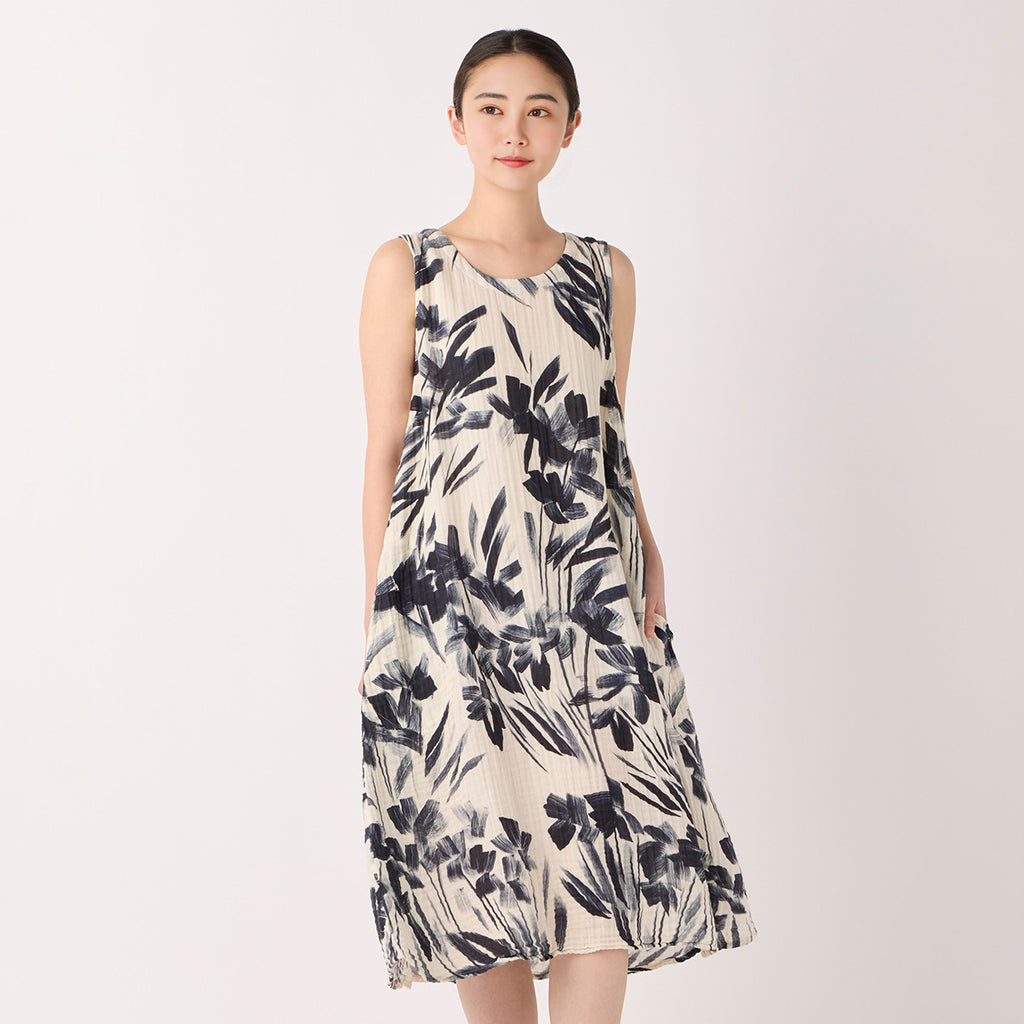 Crepe Gauze dress in Light Beige