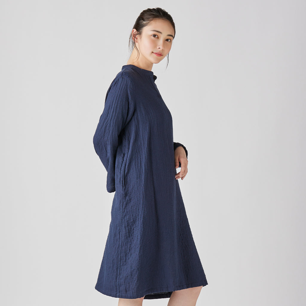Marshmallow Gauze dress in Navy