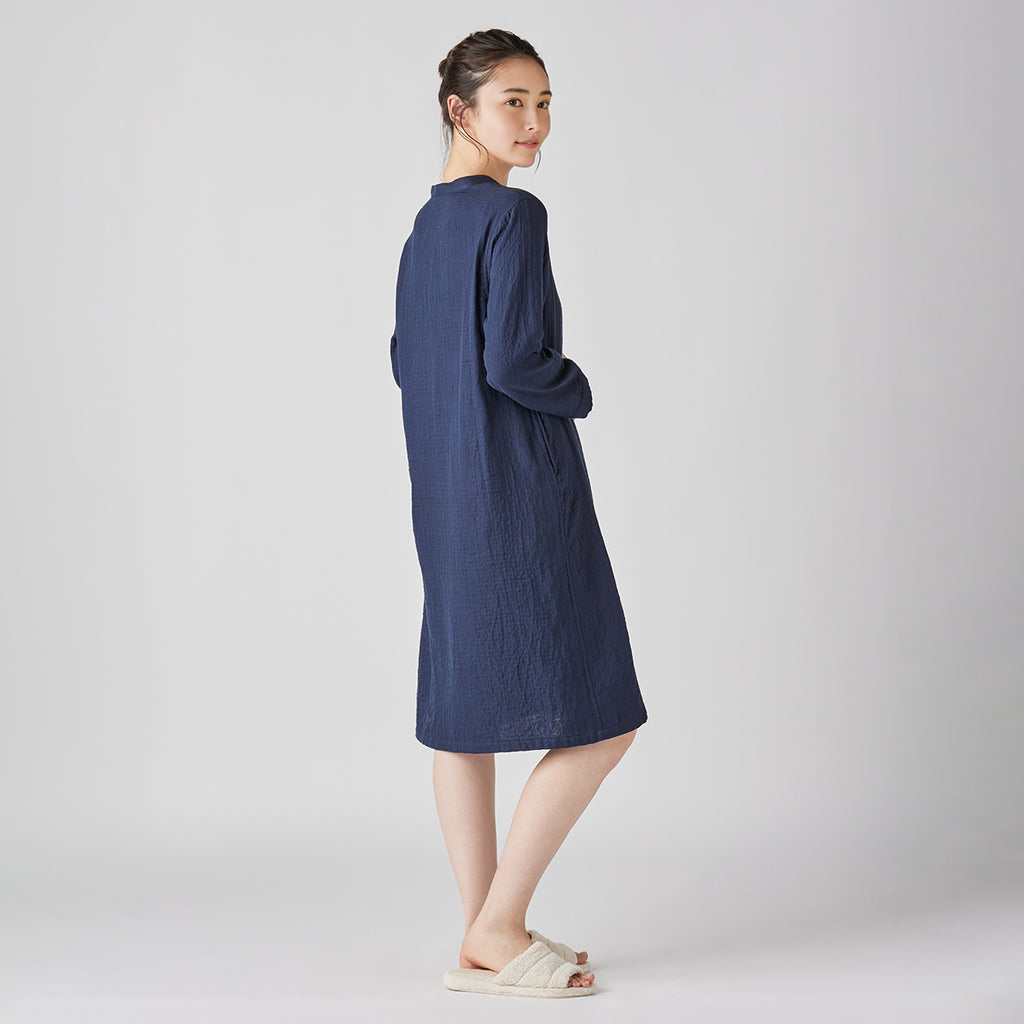 Marshmallow Gauze dress in Navy