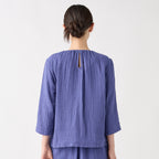 Crepe Gauze pullover in Blue