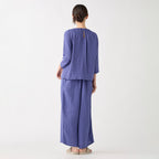 Crepe Gauze pullover in Blue