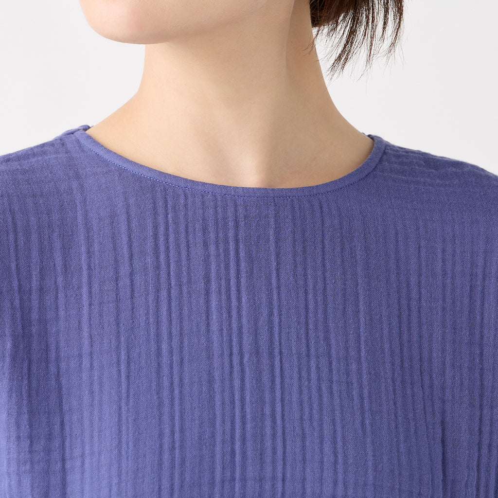 Crepe Gauze pullover in Blue