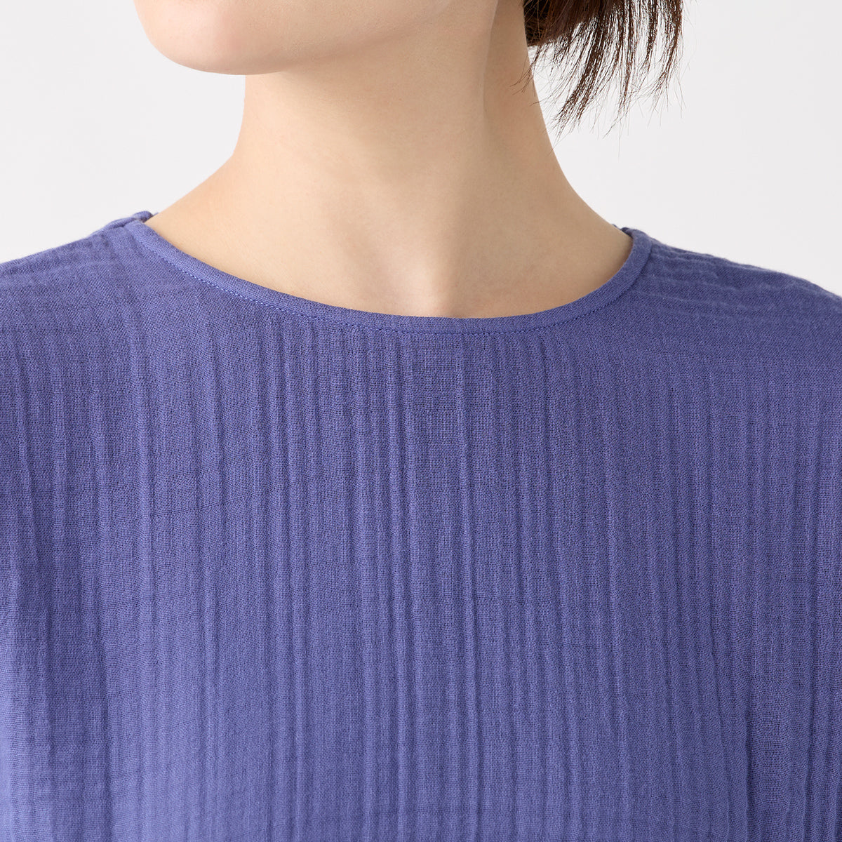 Crepe Gauze pullover in Blue