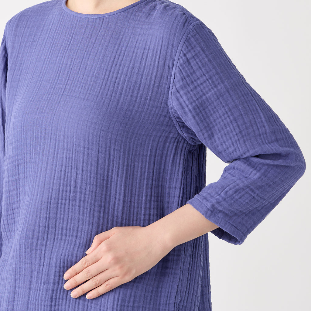 Crepe Gauze pullover in Blue