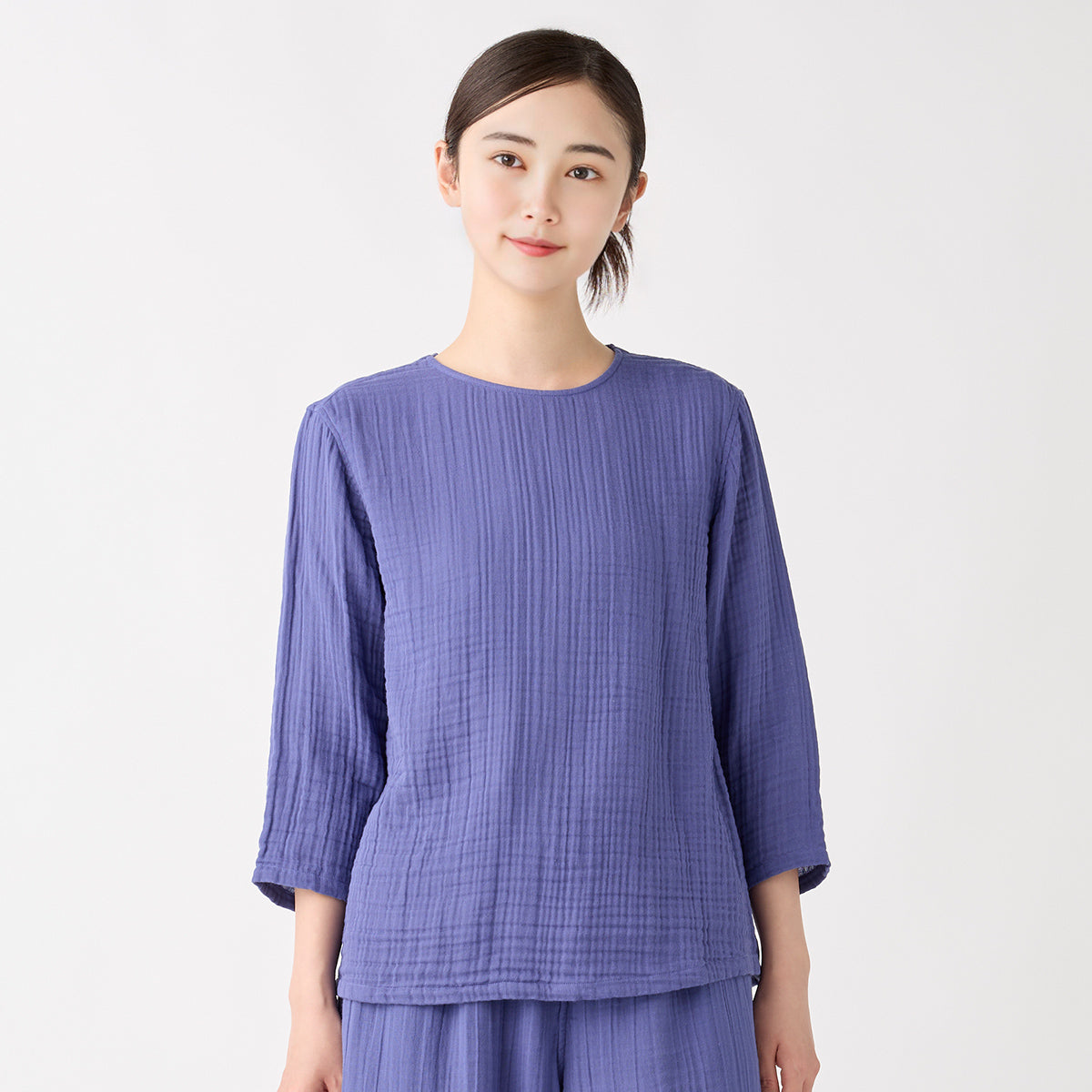 Crepe Gauze pullover in Blue