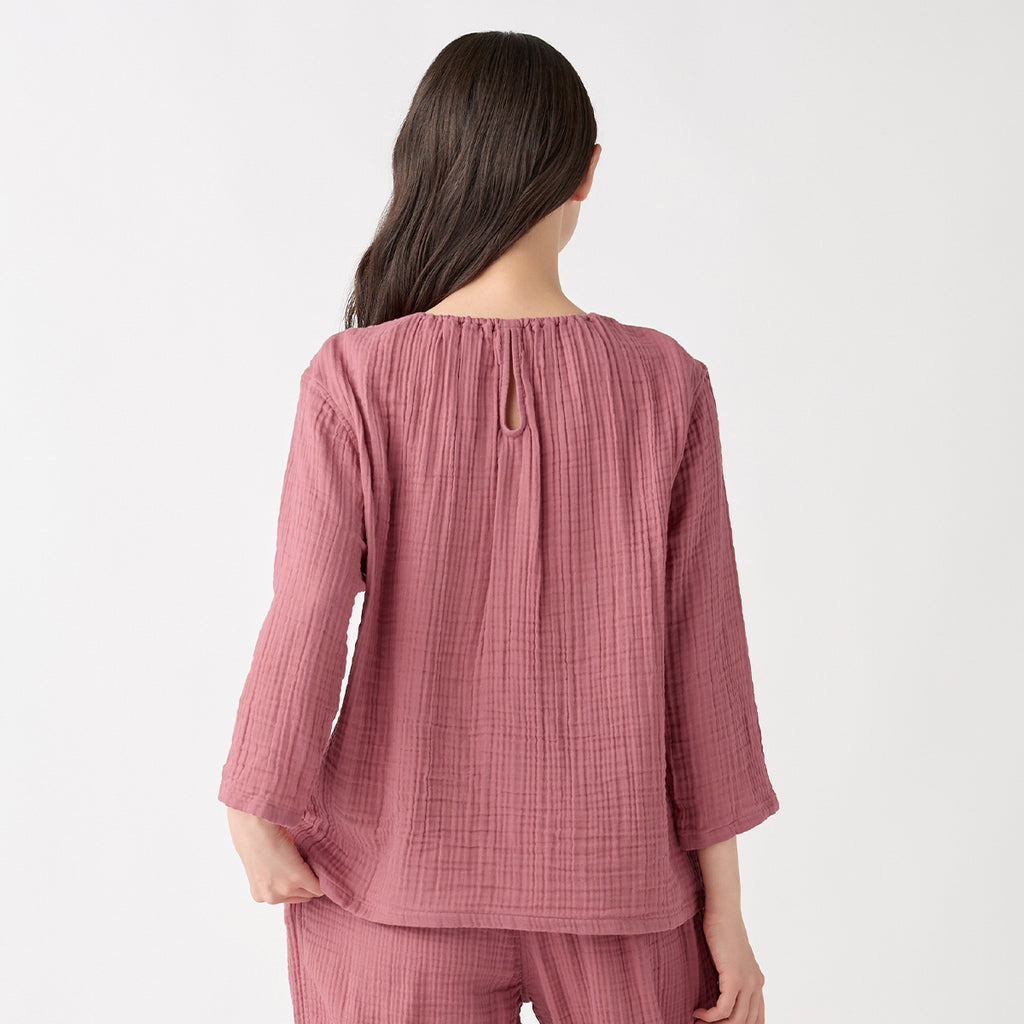 Crepe Gauze pullover in Pink