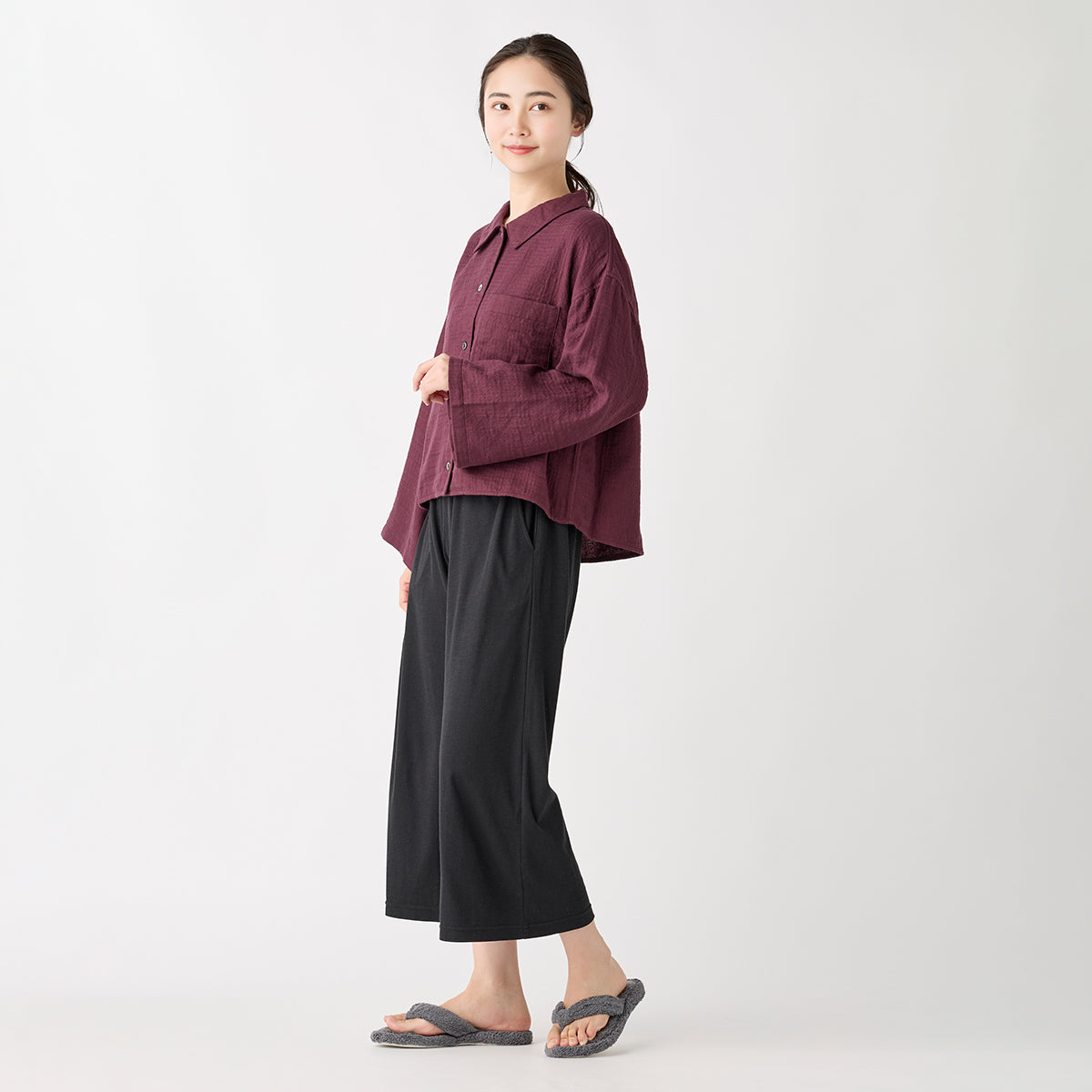 Marshmallow Gauze blouse in Dark Red