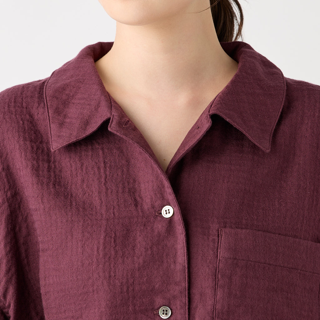 Marshmallow Gauze blouse in Dark Red