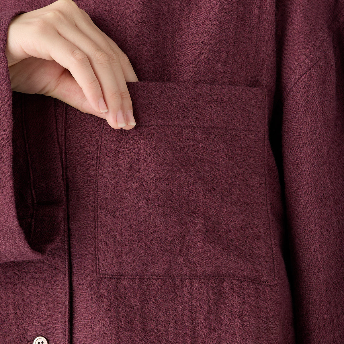 Marshmallow Gauze blouse in Dark Red