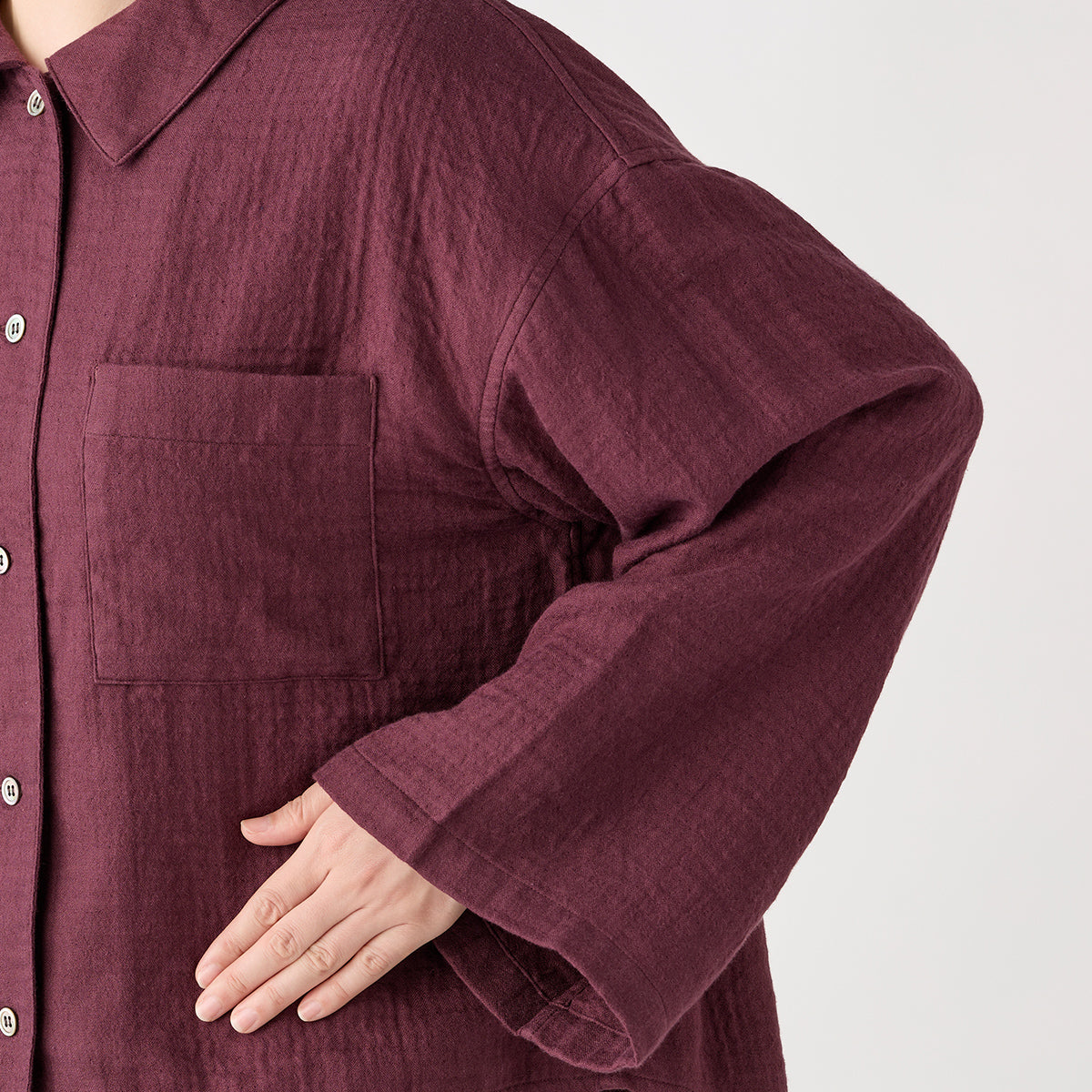 Marshmallow Gauze blouse in Dark Red