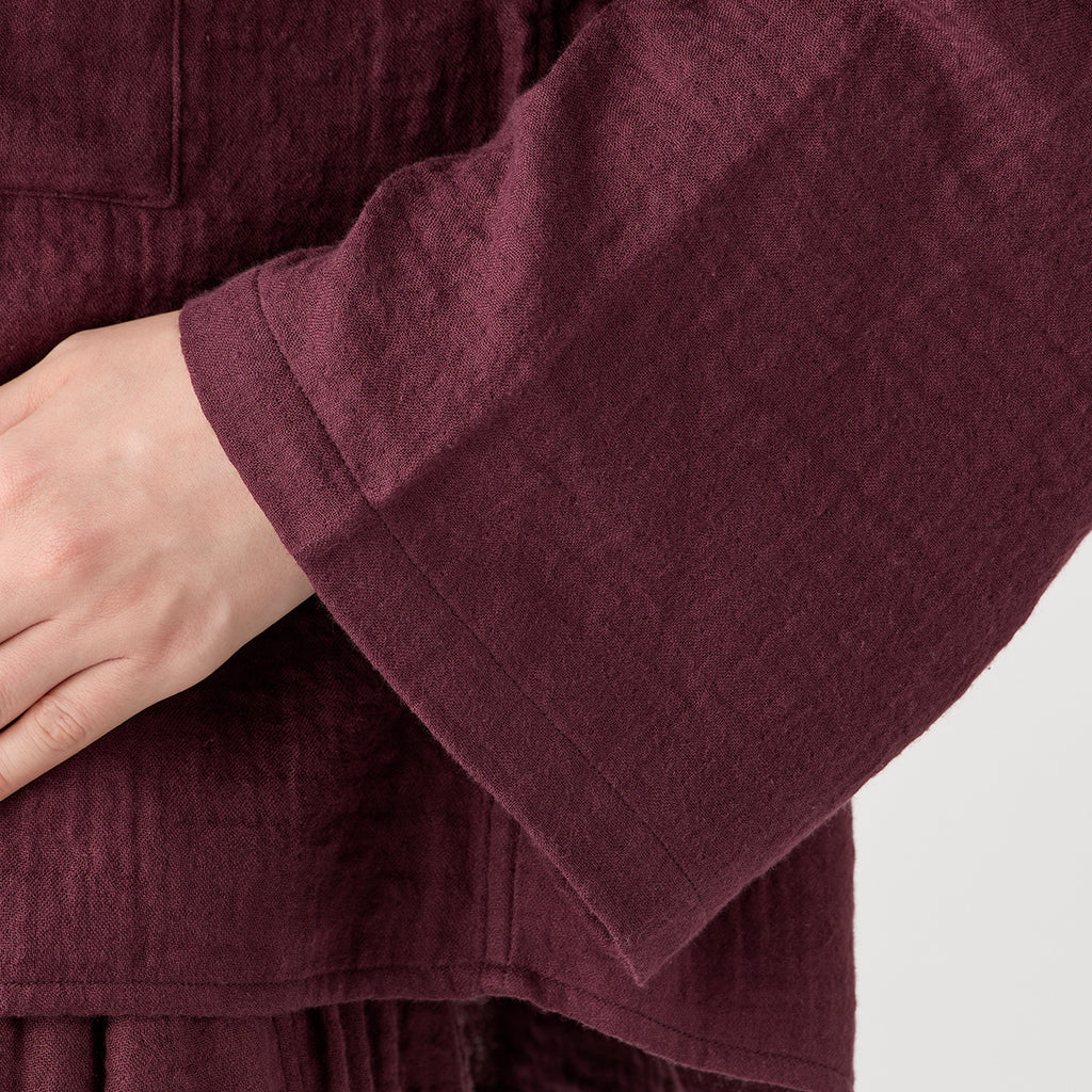 Marshmallow Gauze blouse in Dark Red