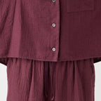 Marshmallow Gauze blouse in Dark Red