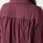Marshmallow Gauze blouse in Dark Red