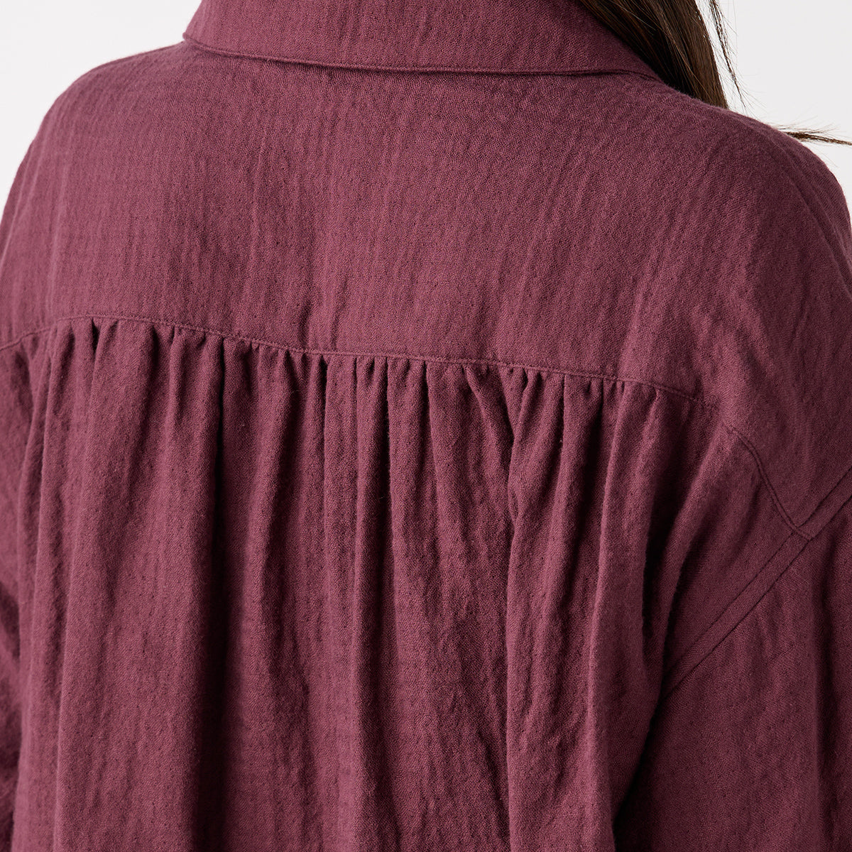 Marshmallow Gauze blouse in Dark Red