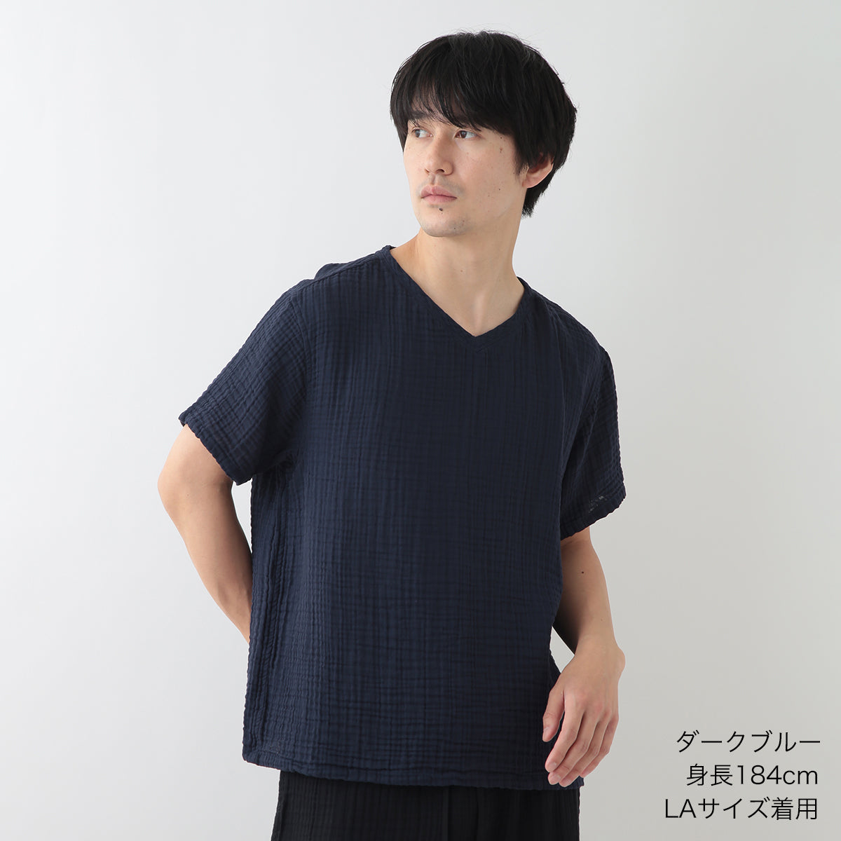 Crepe Gauze t-shirt in Dark Blue