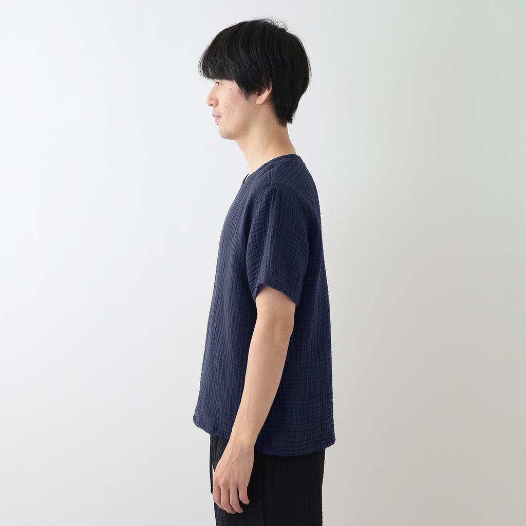 Crepe Gauze t-shirt in Dark Blue