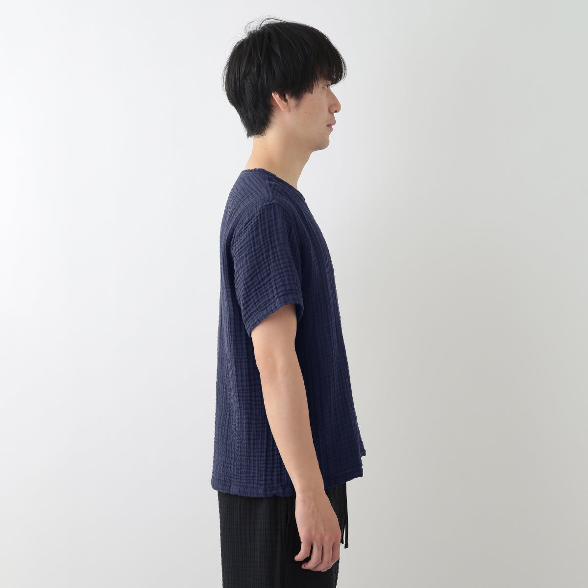 Crepe Gauze t-shirt in Dark Blue