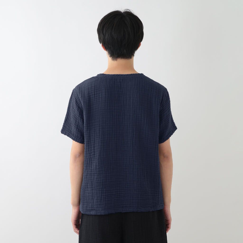Crepe Gauze t-shirt in Dark Blue
