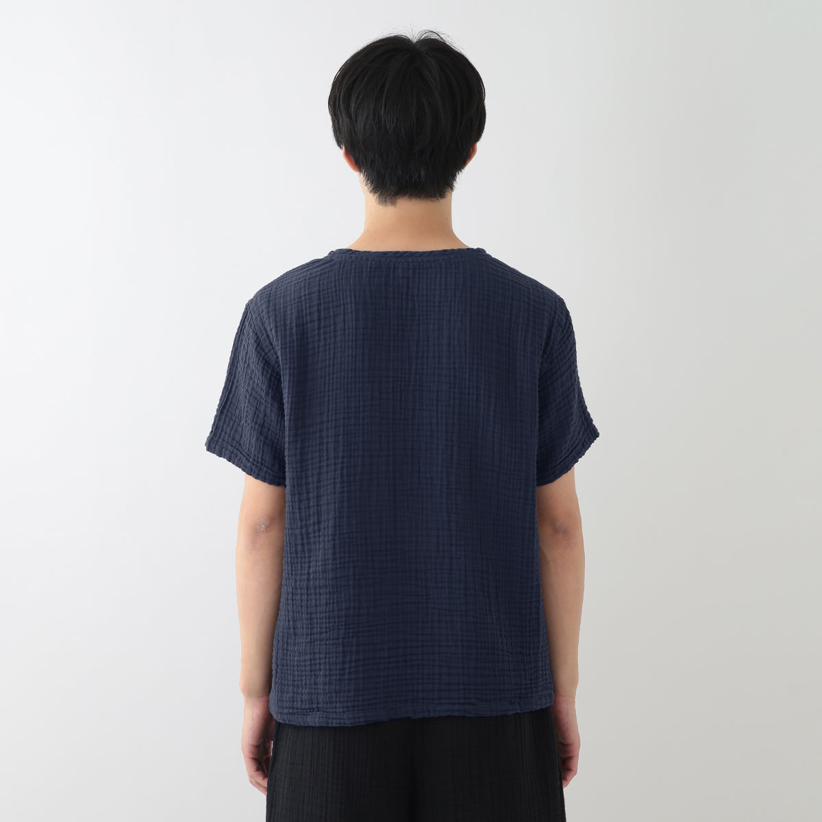 Crepe Gauze t-shirt in Dark Blue