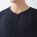 Crepe Gauze t-shirt in Dark Blue