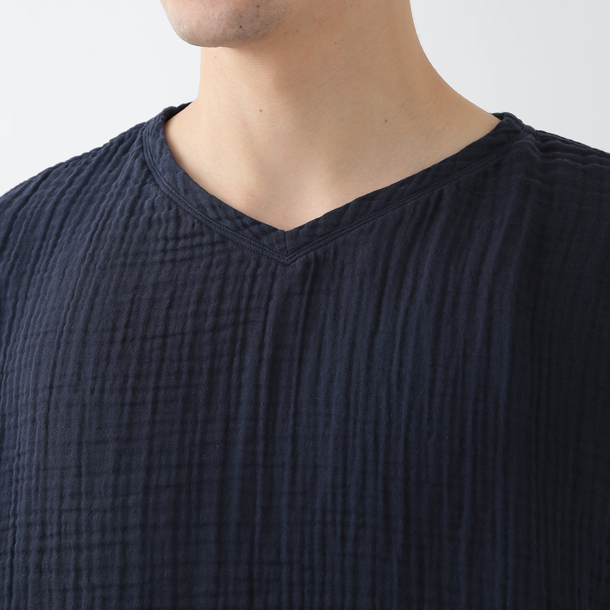 Crepe Gauze t-shirt in Dark Blue