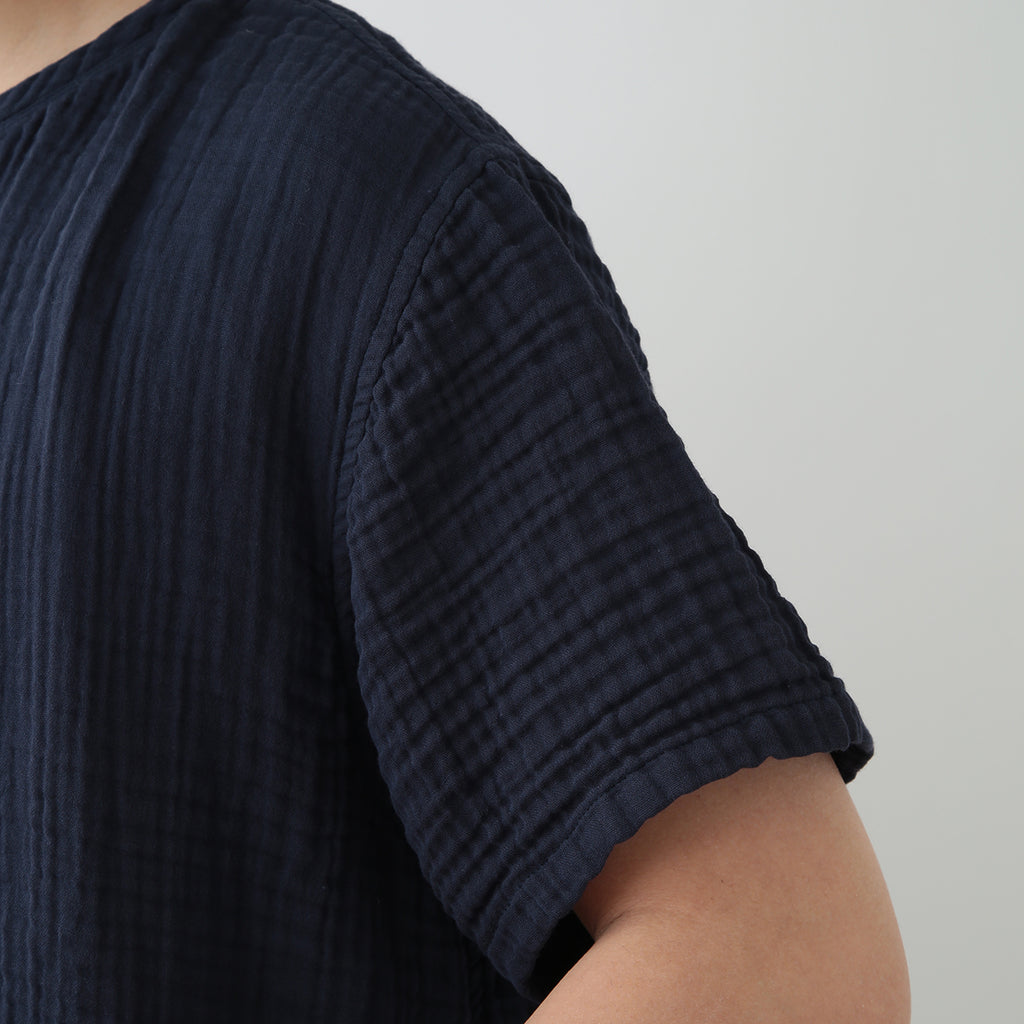 Crepe Gauze t-shirt in Dark Blue