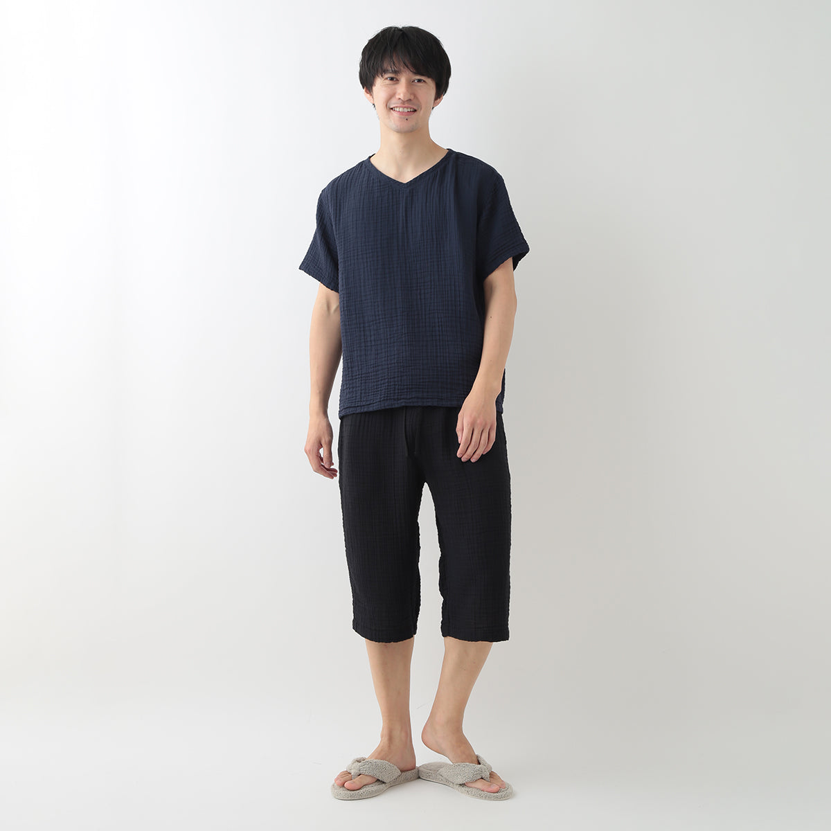 Crepe Gauze t-shirt in Dark Blue