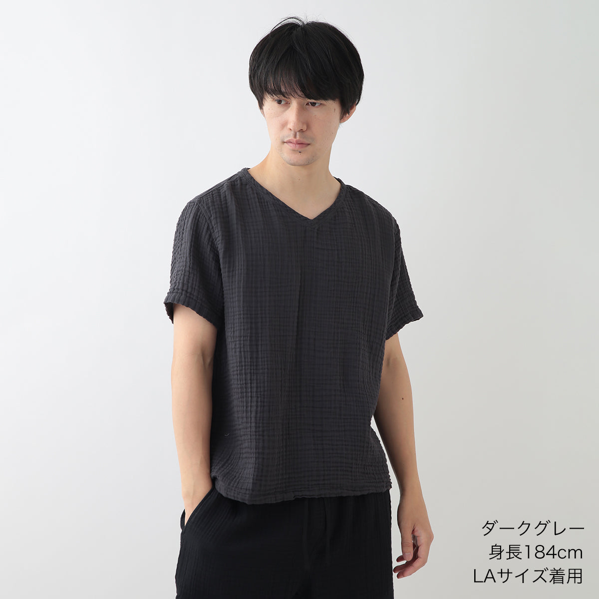 Crepe Gauze t-shirt in Dark Grey
