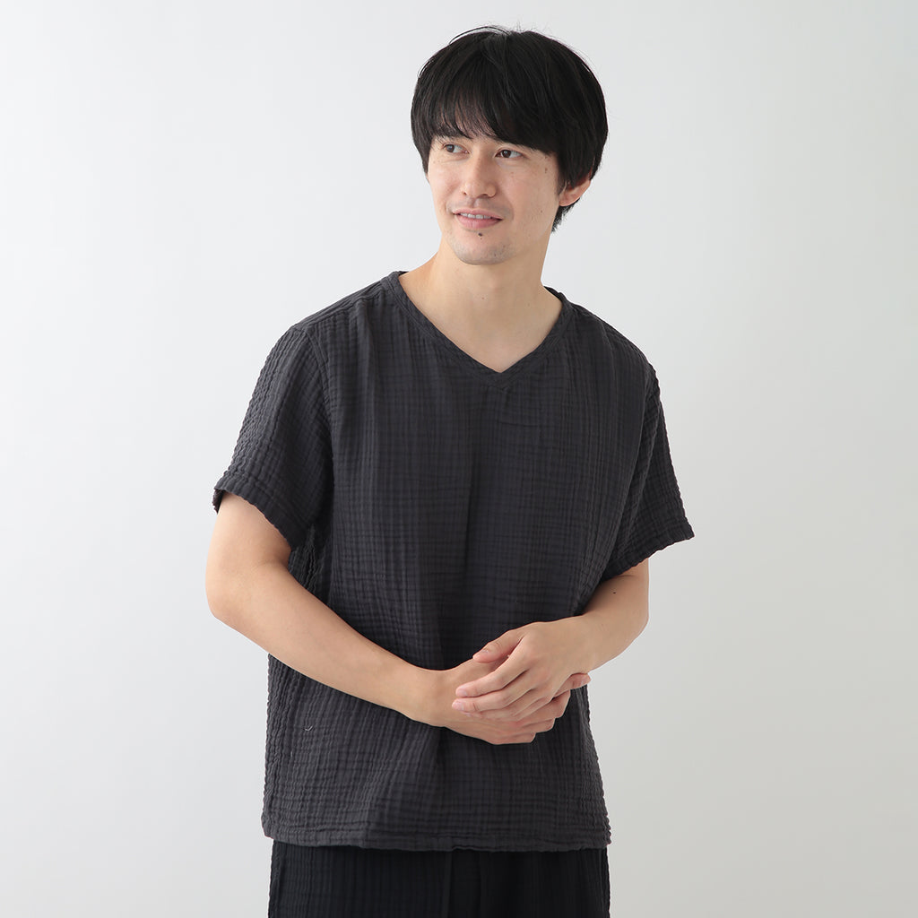 Crepe Gauze t-shirt in Dark Grey
