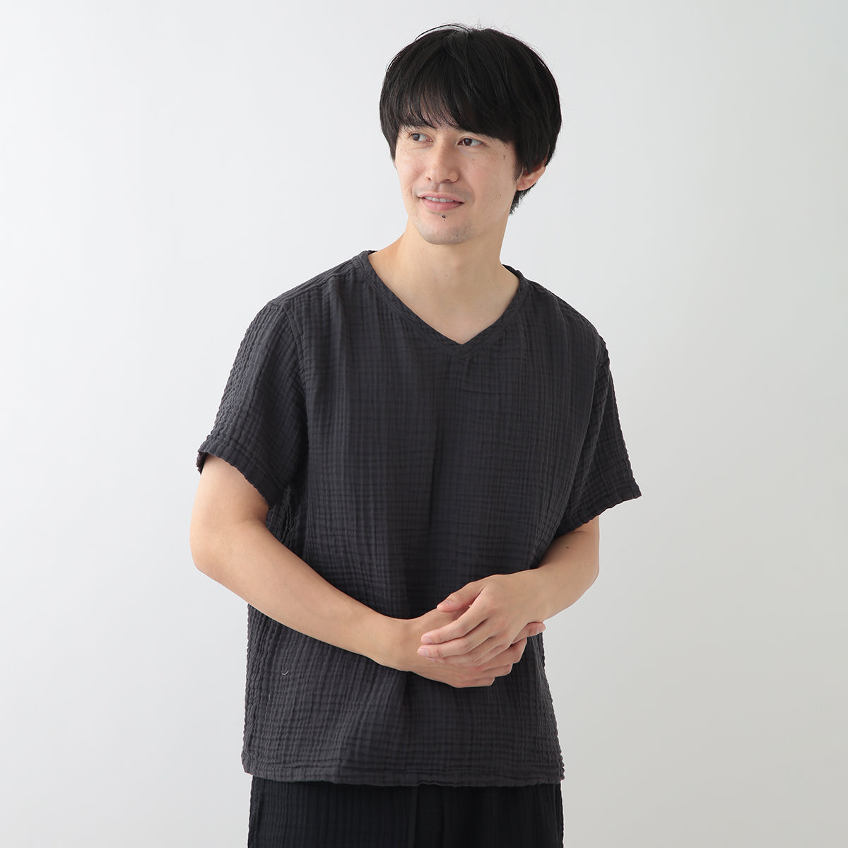 Crepe Gauze t-shirt in Dark Grey