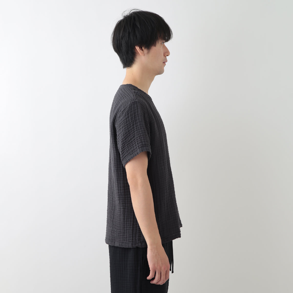 Crepe Gauze t-shirt in Dark Grey