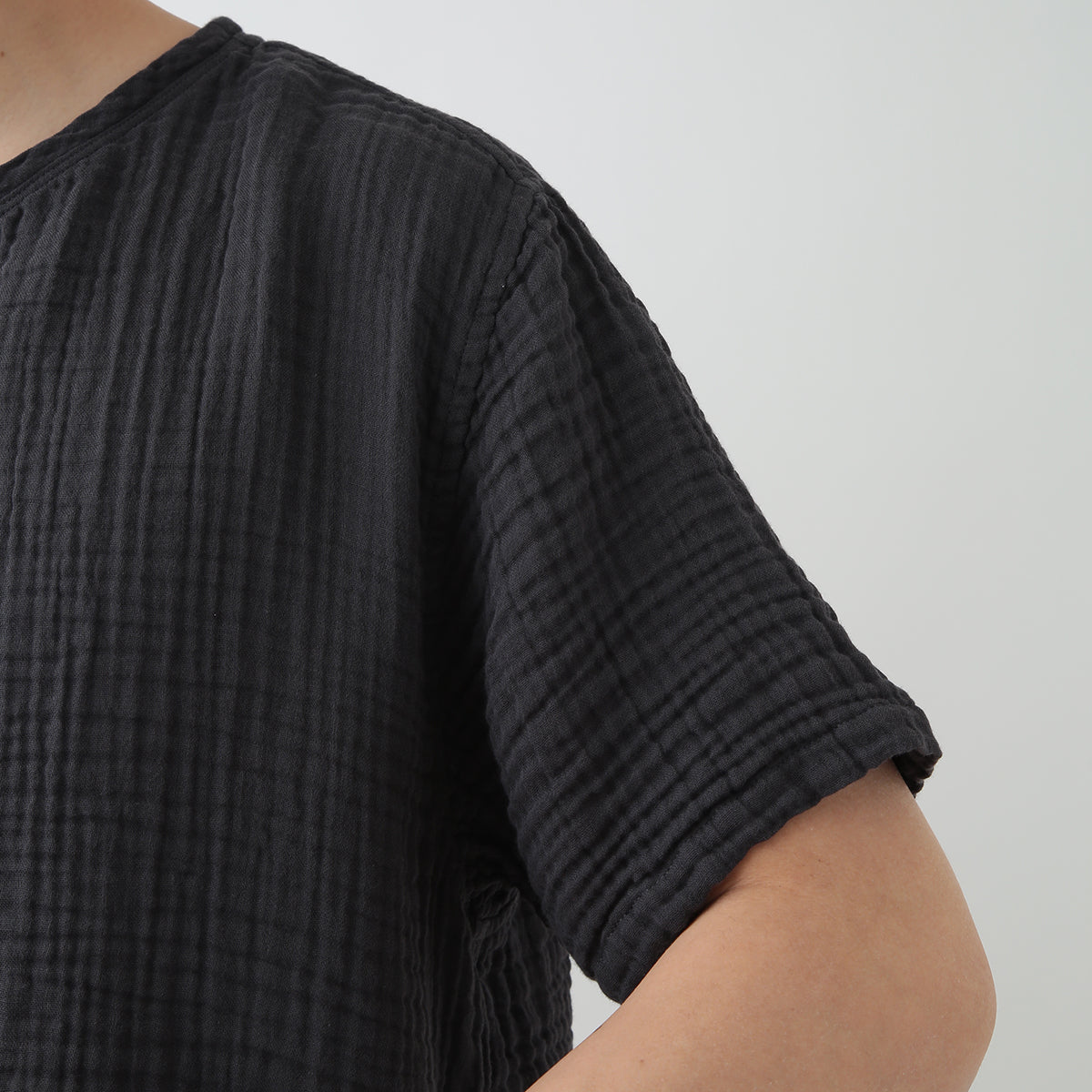Crepe Gauze t-shirt in Dark Grey