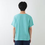Crepe Gauze t-shirt in Light Blue