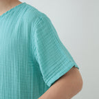 Crepe Gauze t-shirt in Light Blue