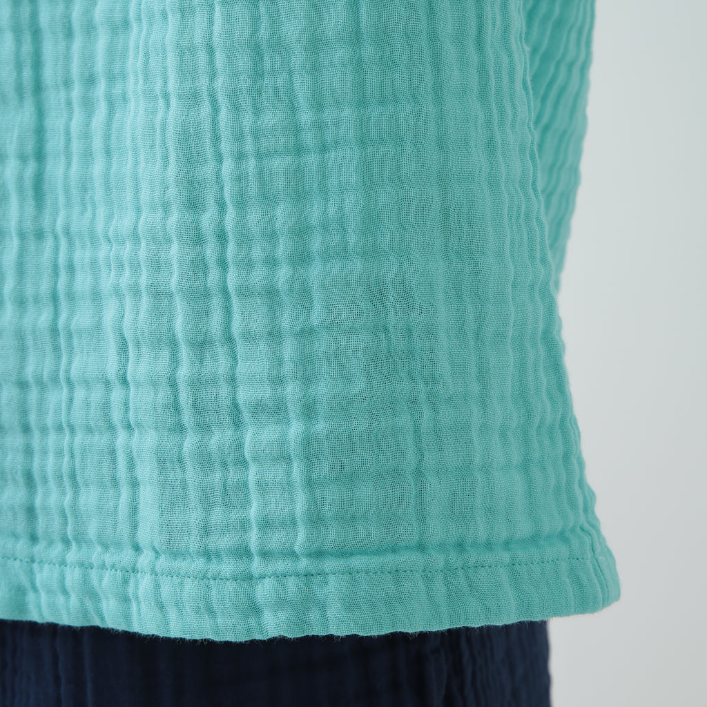 Crepe Gauze t-shirt in Light Blue