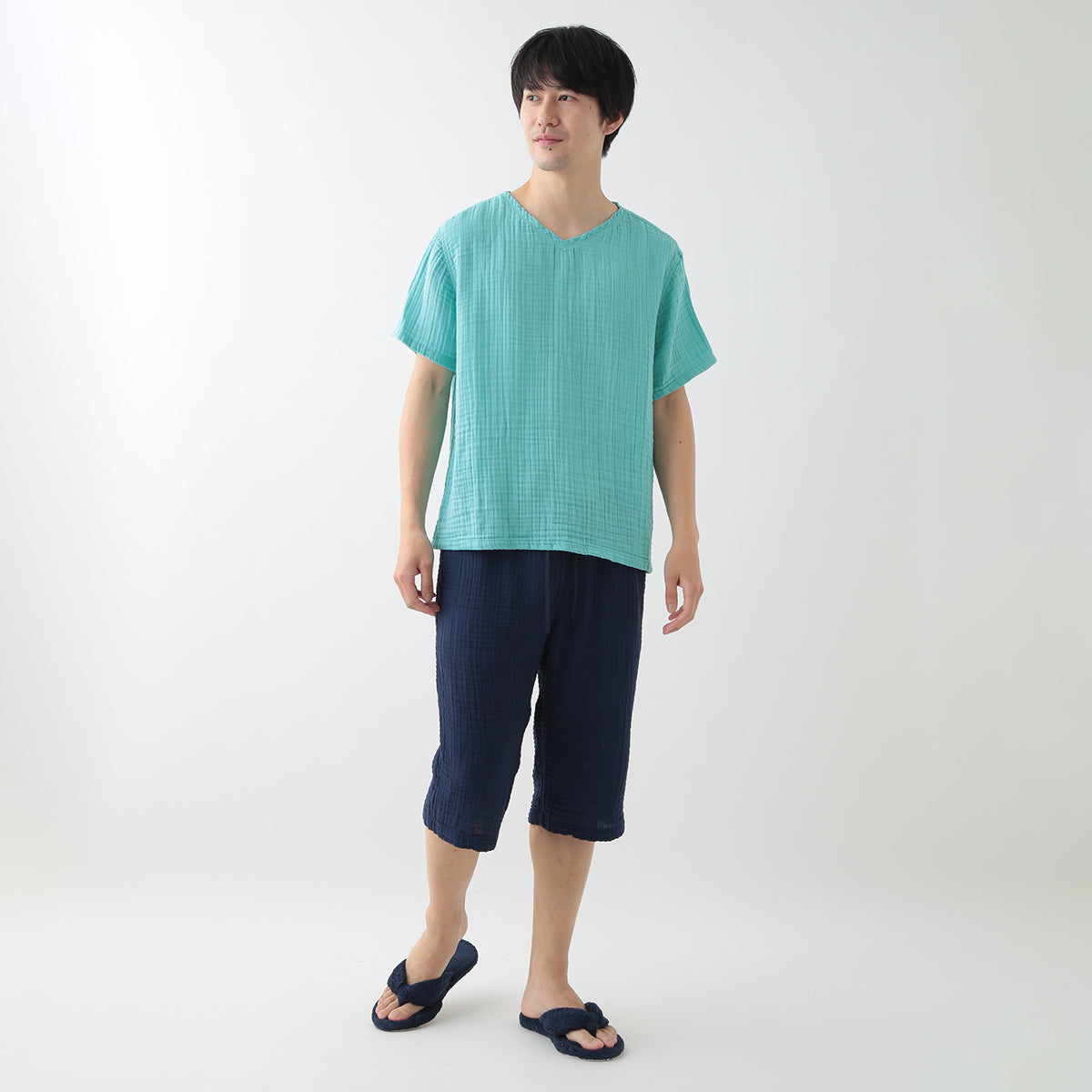 Crepe Gauze t-shirt in Light Blue
