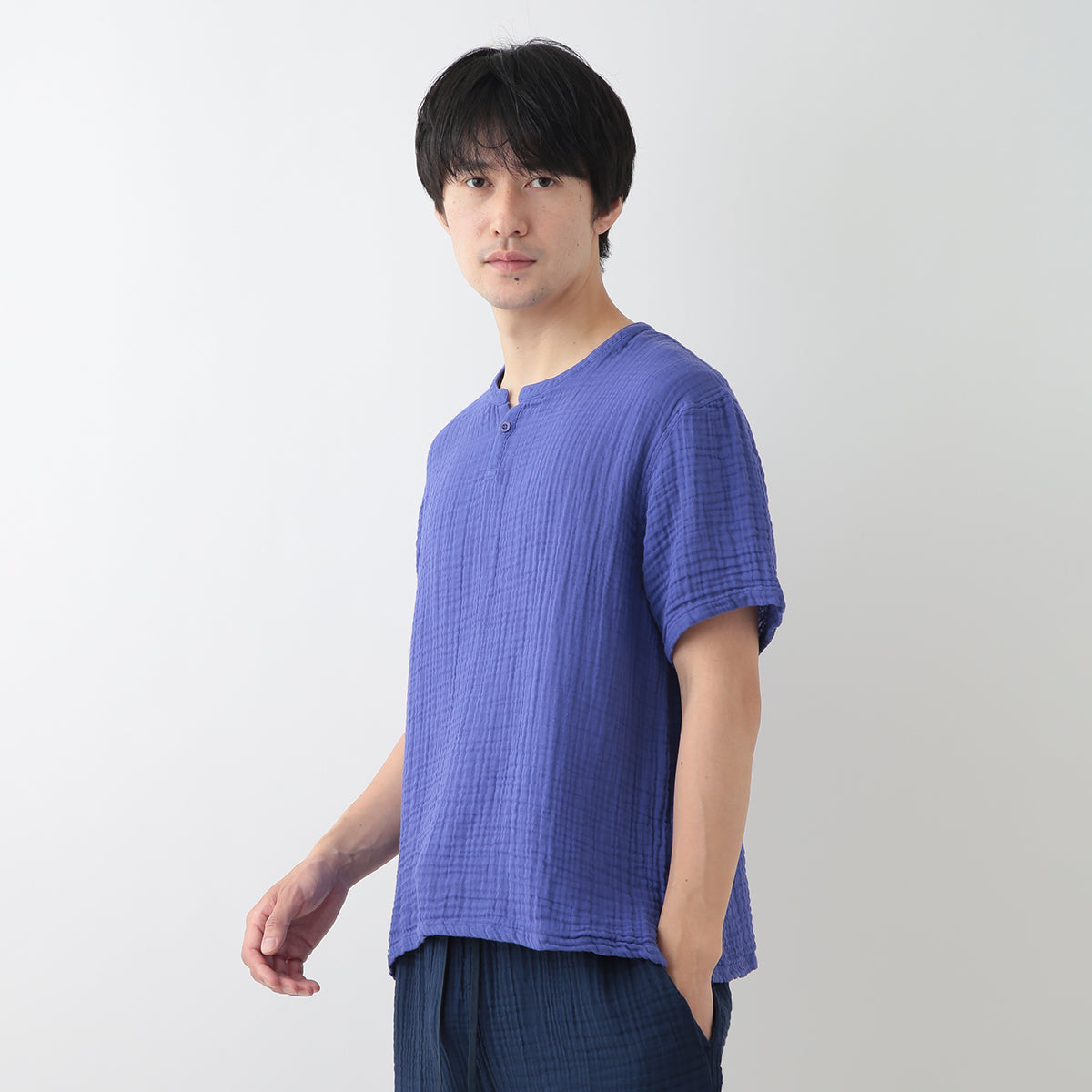 Crepe Gauze t-shirt in Blue