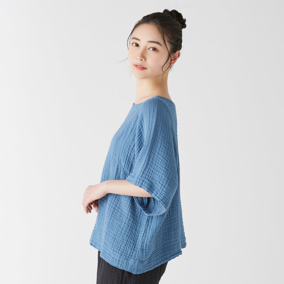 Crepe Gauze blouse in Blue
