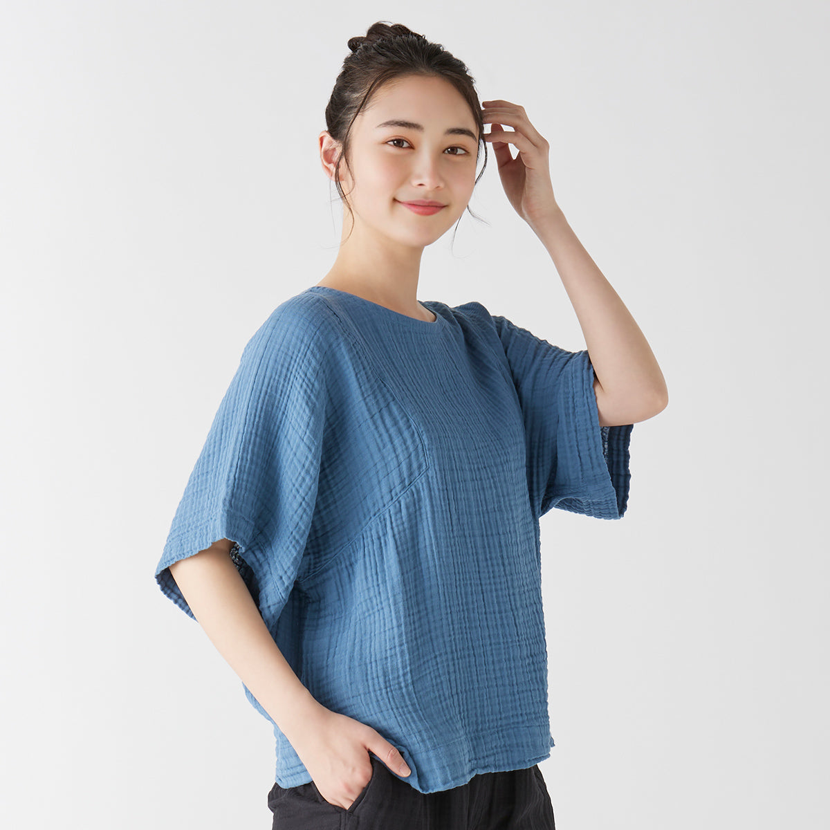 Crepe Gauze blouse in Blue