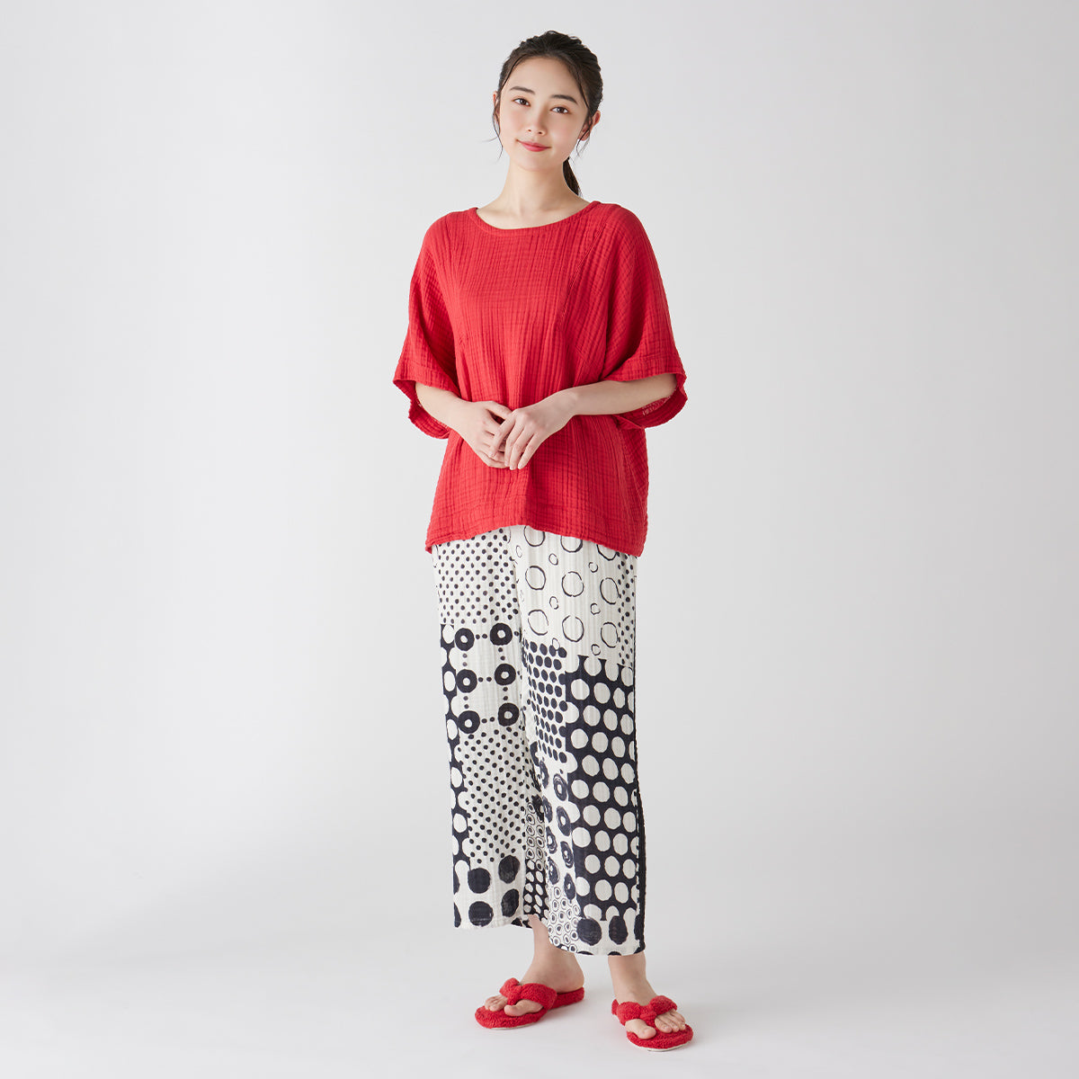 Crepe Gauze blouse in Red