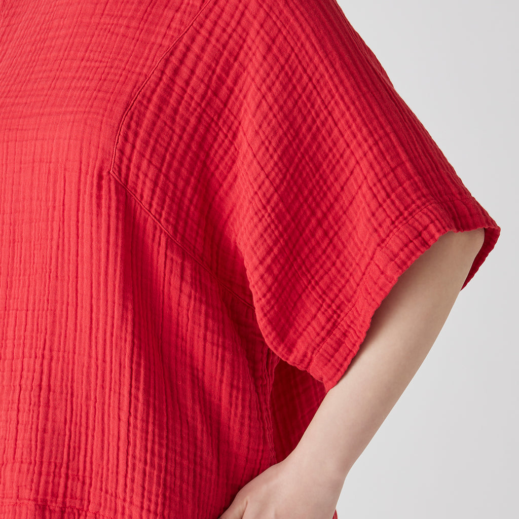 Crepe Gauze blouse in Red