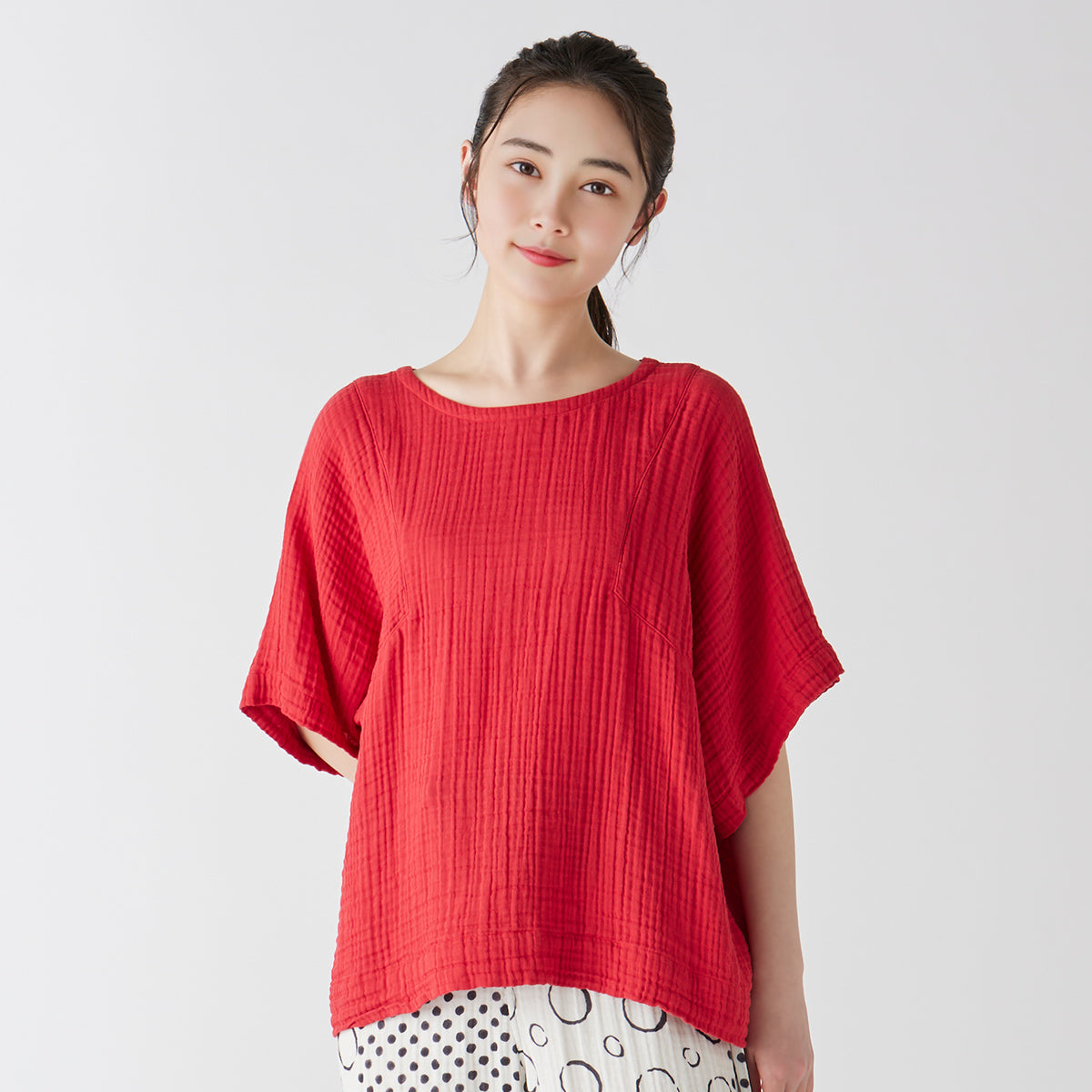 Crepe Gauze blouse in Red
