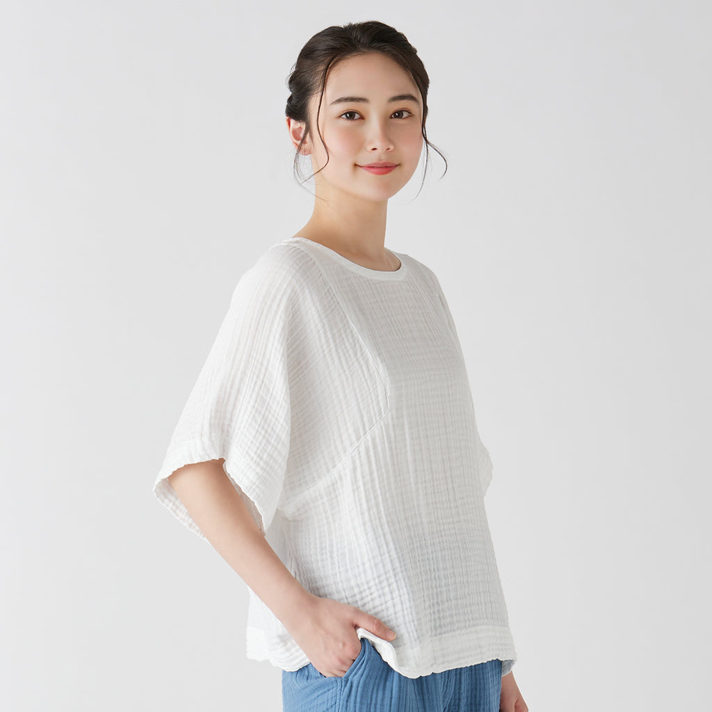 Crepe Gauze blouse in White