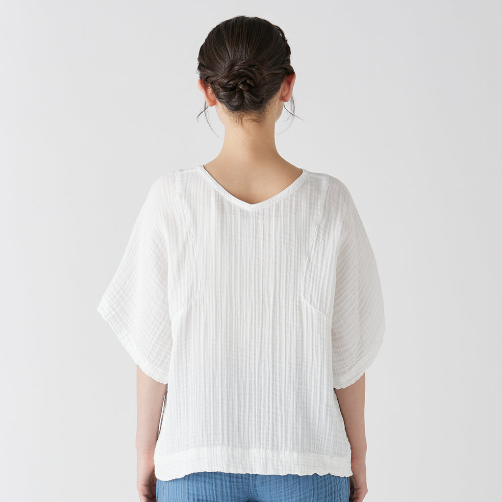 Crepe Gauze blouse in White