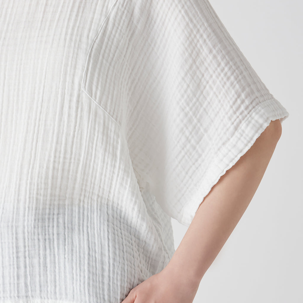 Crepe Gauze blouse in White