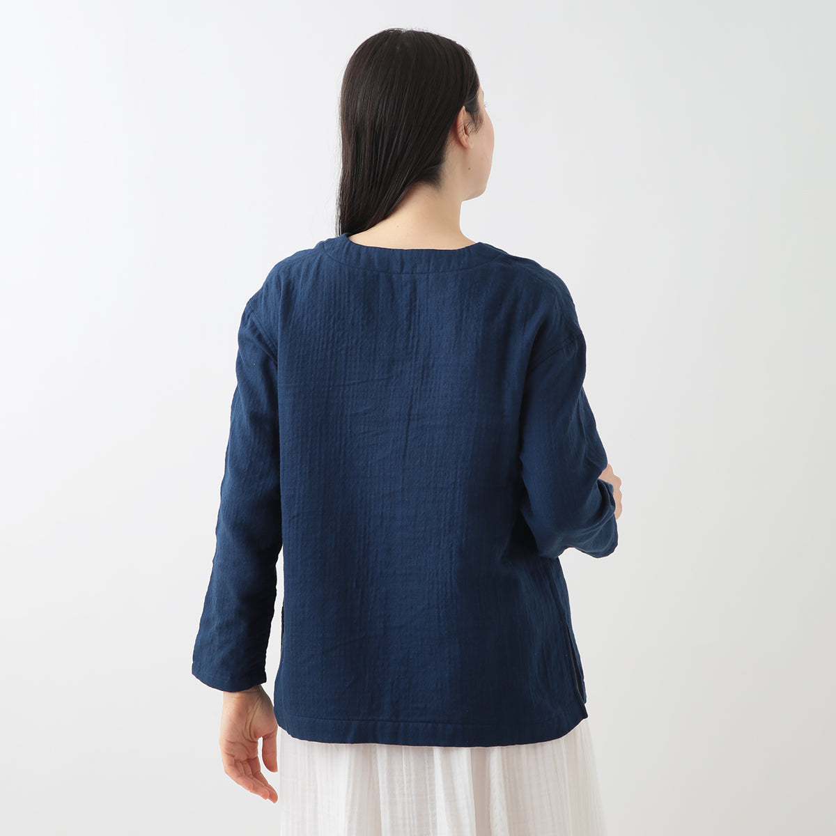 Marshmallow Gauze pullover in Dark Blue