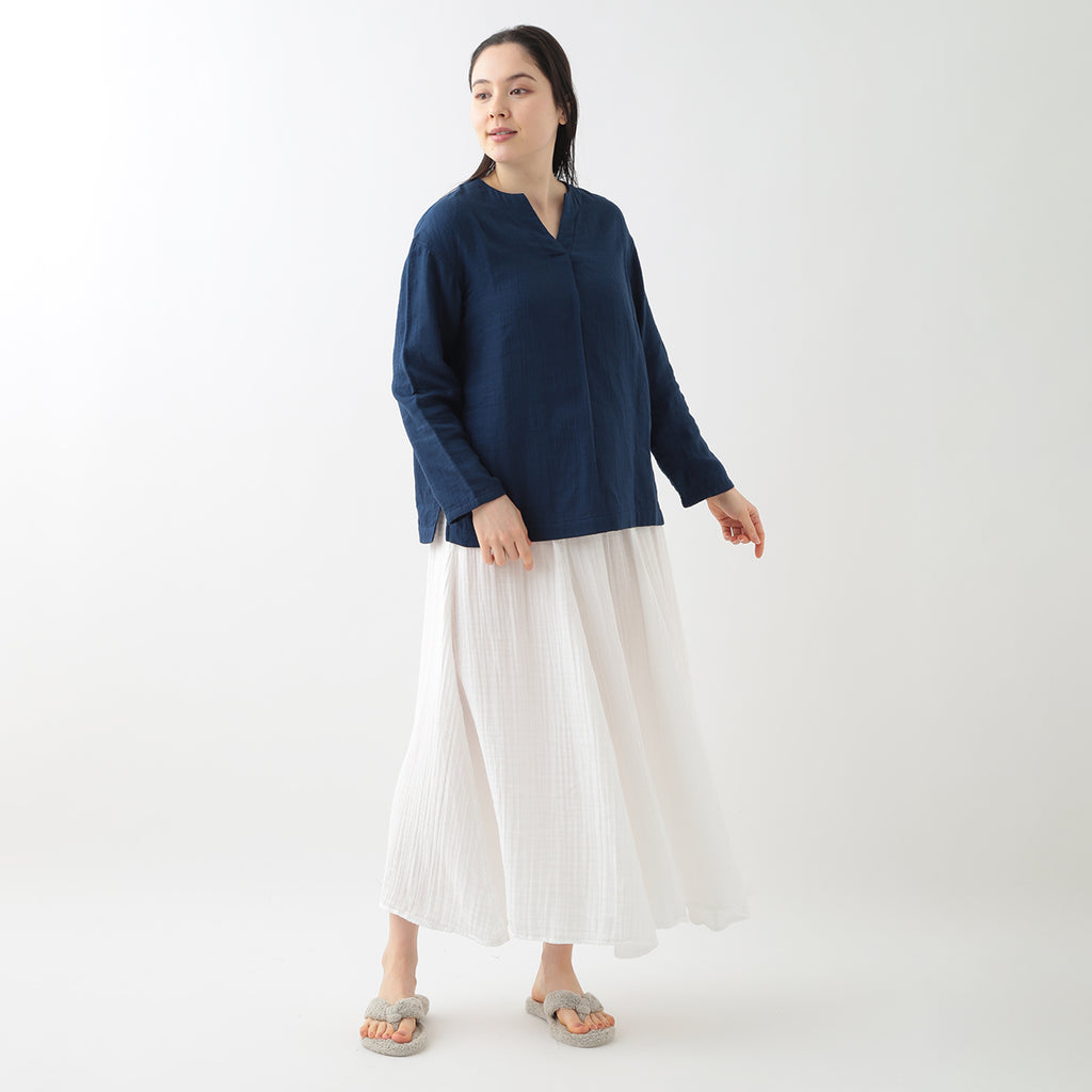 Marshmallow Gauze pullover in Dark Blue