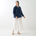 Marshmallow Gauze pullover in Dark Blue